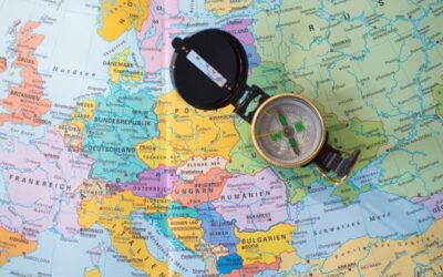 pexels-photo-17955398-17955398 A flat lay image of a compass on a map of Europe, symbolizing travel and direction planning.